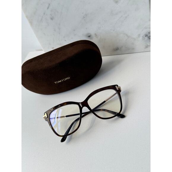 NEW Tom Ford FT5704-B Bluelight Frames in Havana Brown - Picture 2 of 6